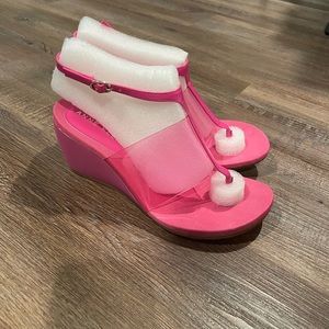 Pink Anne Klein Wedge Heel Sandals